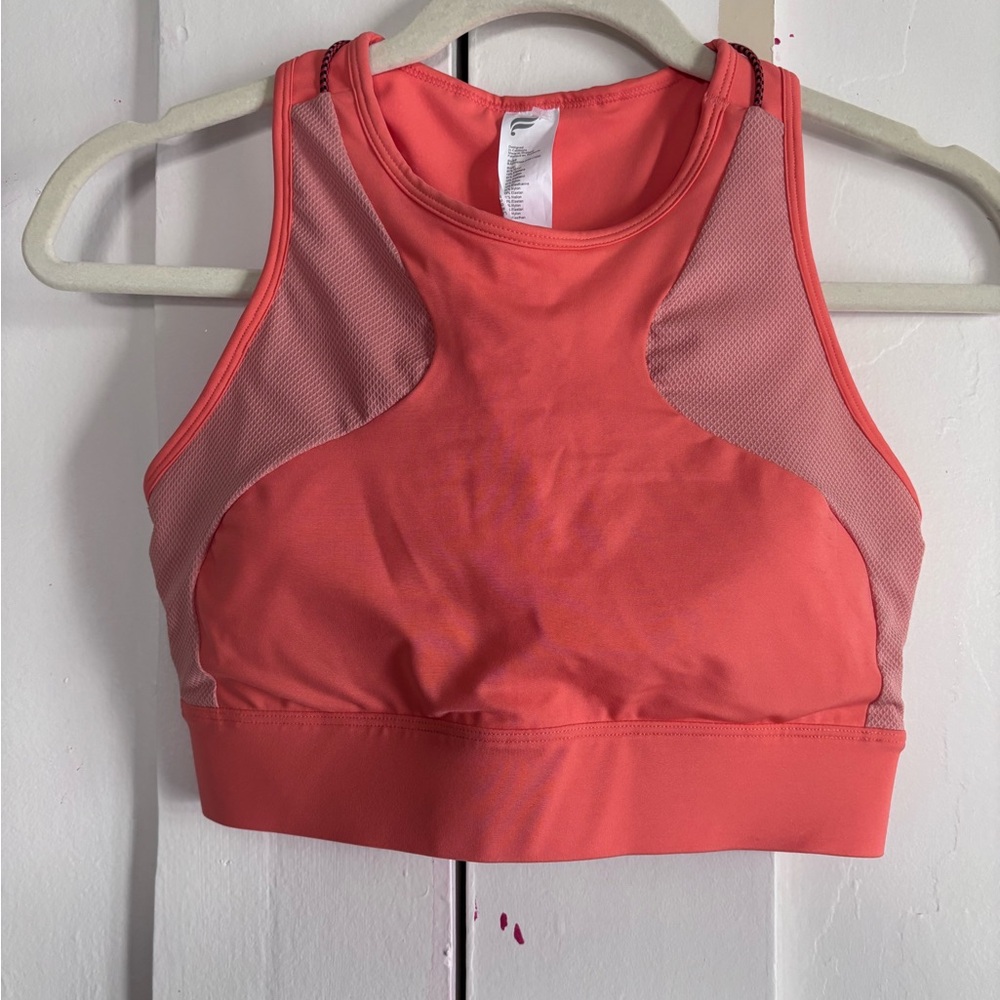 Fabletics Coral and Pink Sports Bra